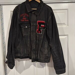 Ralph Lauren black and red Jean jacket. Size xl